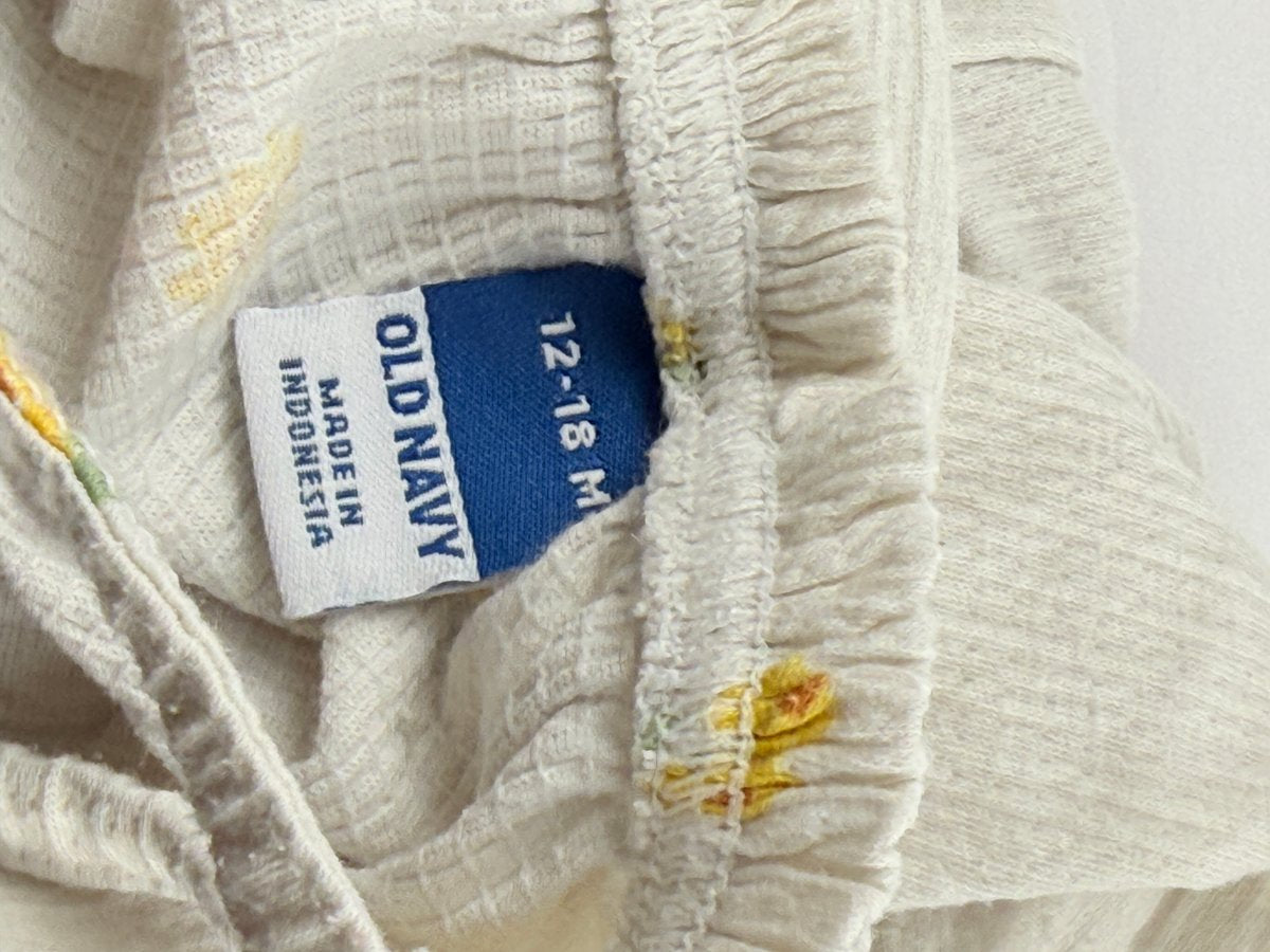 Old Navy Sunflower Smocked Romper 12-18M