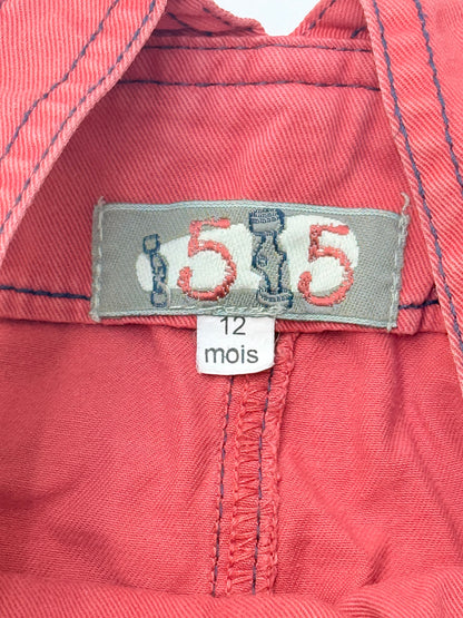 Street Sport Red Denim Overalls 12 Months