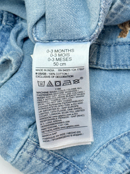 Gap Denim Bear Romper 0-3M