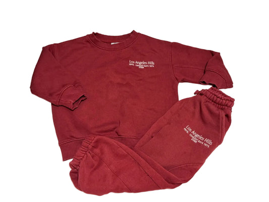 Zara Los Angeles Hills Burgundy Tracksuit Set 4T