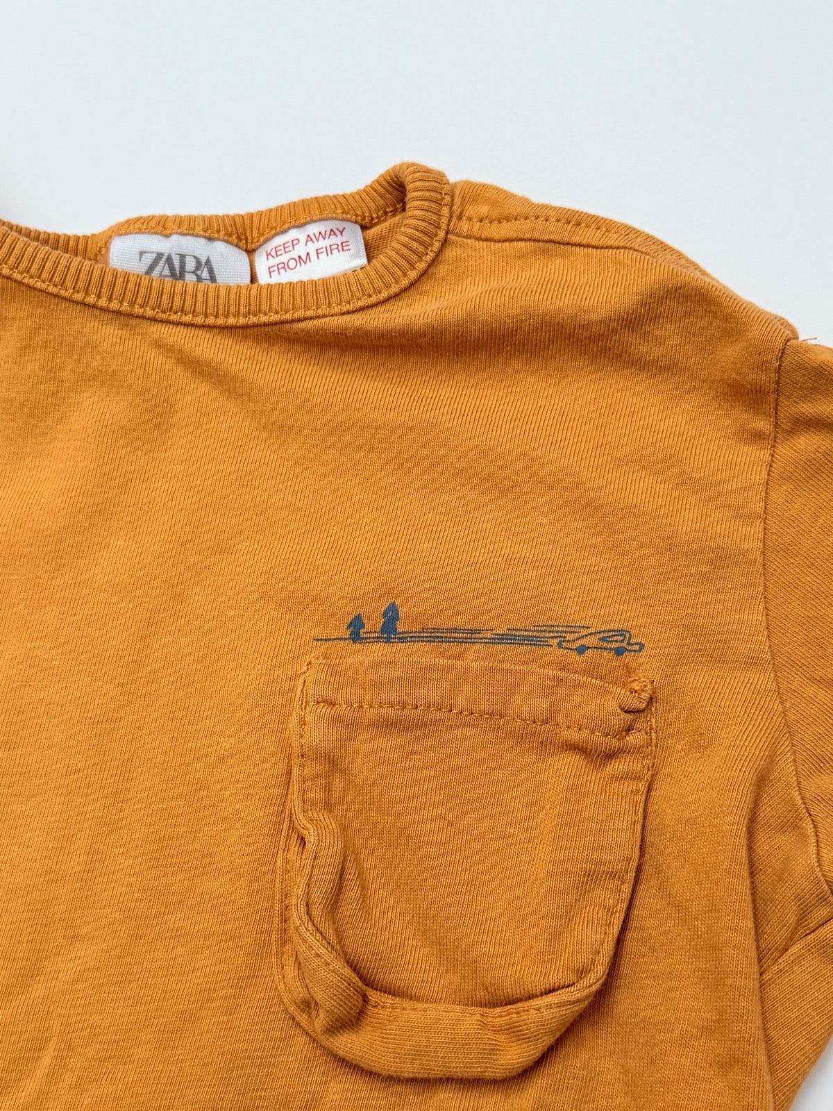 Zara Mustard Pocket Long Sleeve T-Shirt 4-5Y