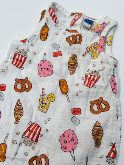 Old Navy Carnival Food Print Romper 18-24M