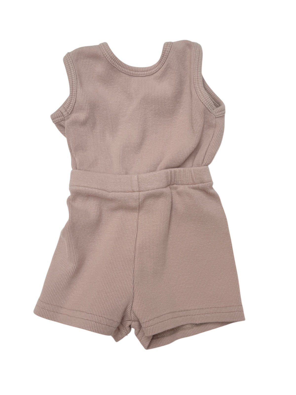 Rust + Rubies Pink Ribbed Romper 3-6M