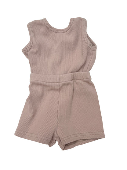 Rust + Rubies Pink Ribbed Romper 3-6M