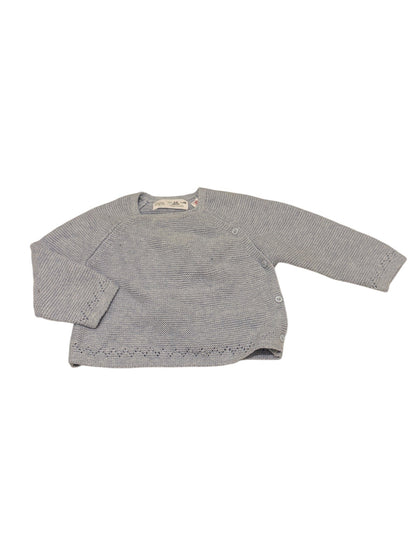 Zara Blue Cotton Knit Sweater 3-6 Months