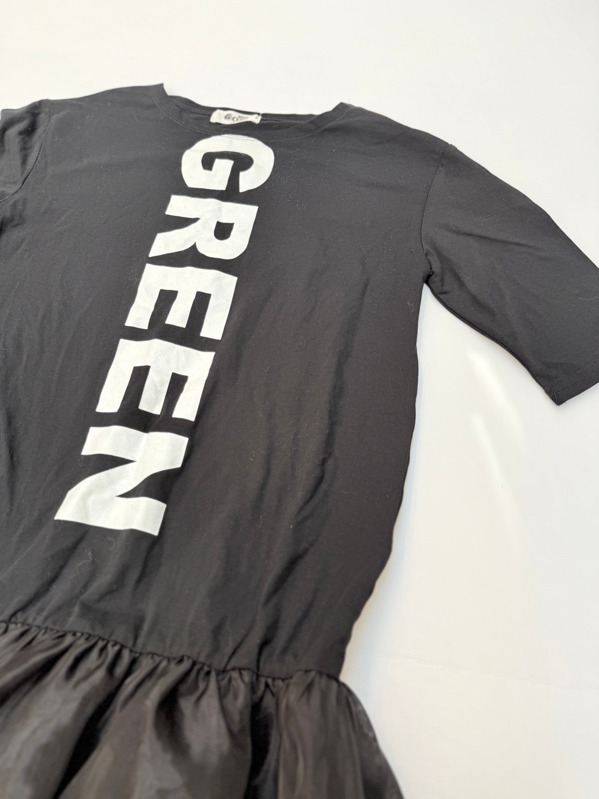 G.cow Green Print Tulle Hem Dress 10-12