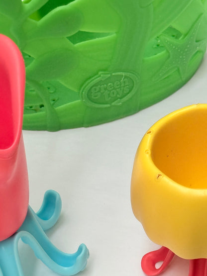 Green Toys Ocean Bath Toy Set Basket