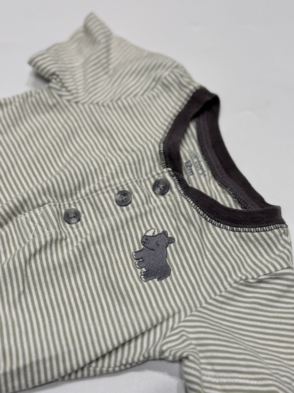 Carter's Striped Rhino Romper 12m