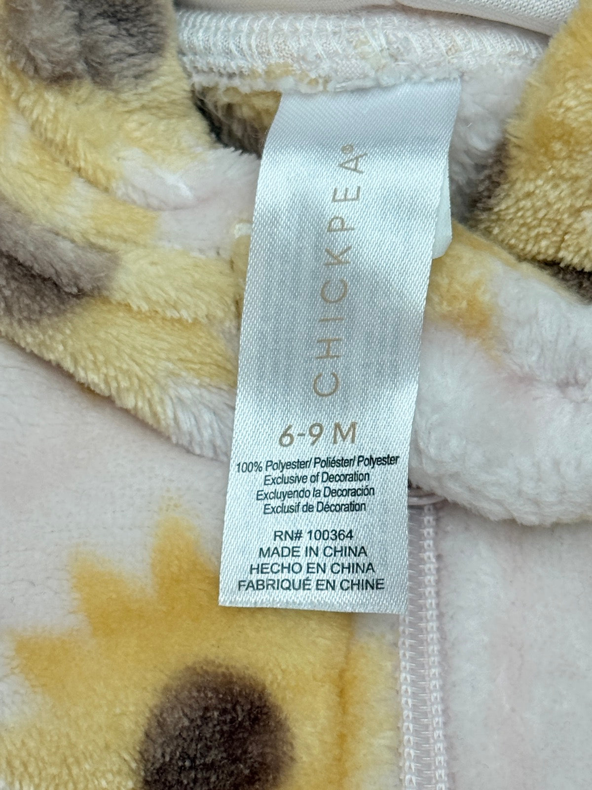 Chickpea Sunflower Fleece Snowsuit 6-9M