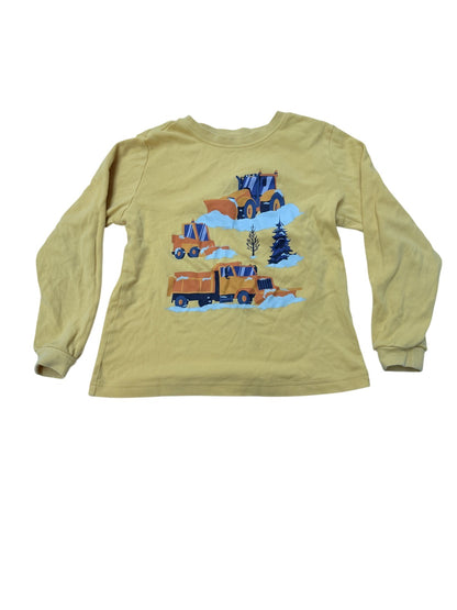 Pekkle Snow Plow Trucks Long Sleeve T-Shirt Size 7/8