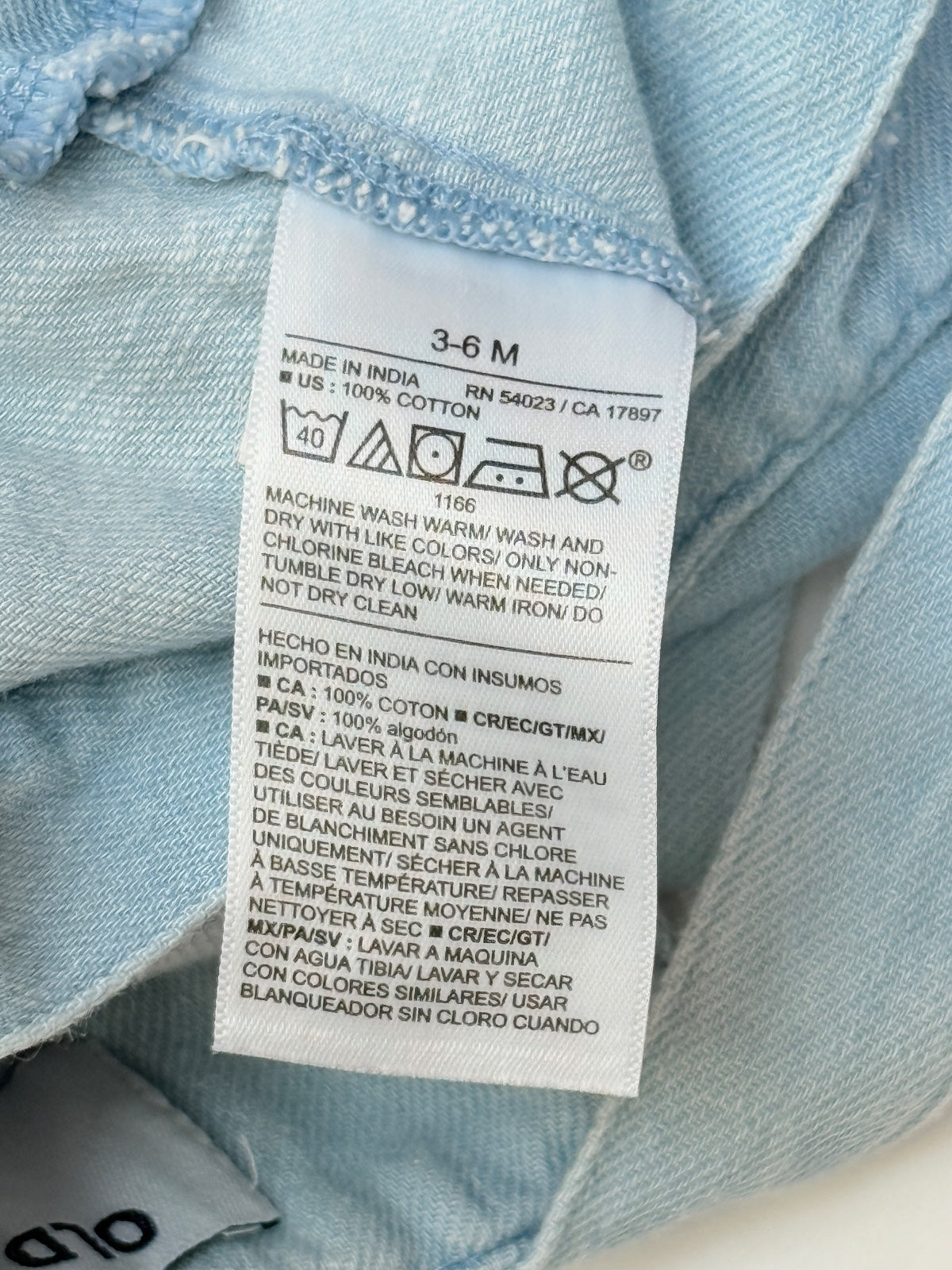 Old Navy Light Wash Denim Overalls 3-6M
