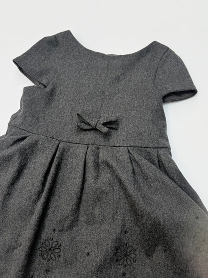 Jacadi Gray Wool Embroidered Dress Size 4T