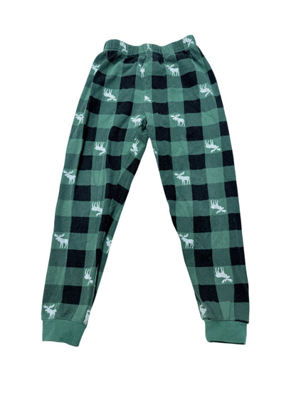 Pekkle Green Buffalo Plaid Moose Pajamas Size 7/8