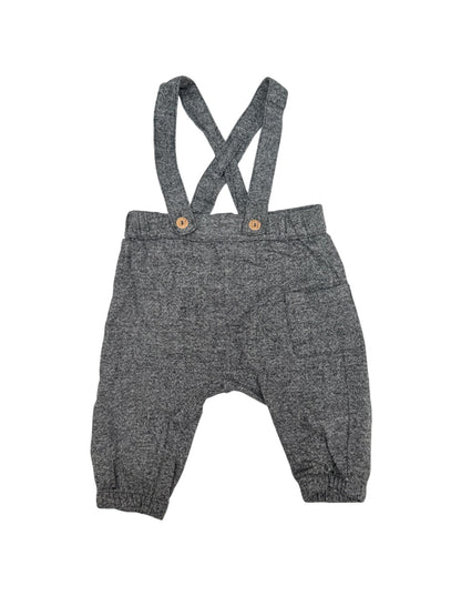 H&M Organic Cotton Suspender Pants 2-4m