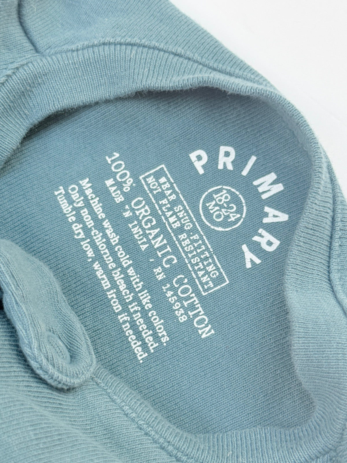 Primary Organic Cotton Zip Sleeper 18-24m