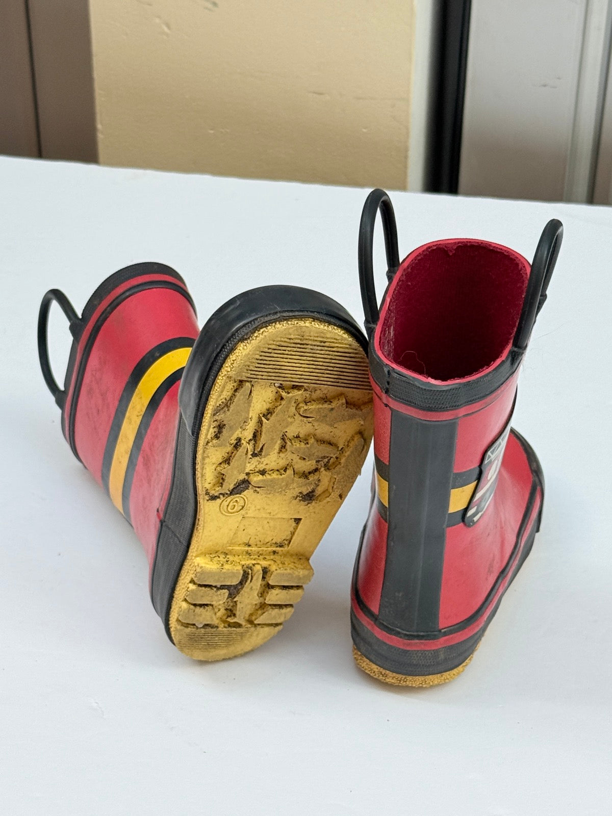 Joe Fresh Fire Truck Rain Boots Size 6