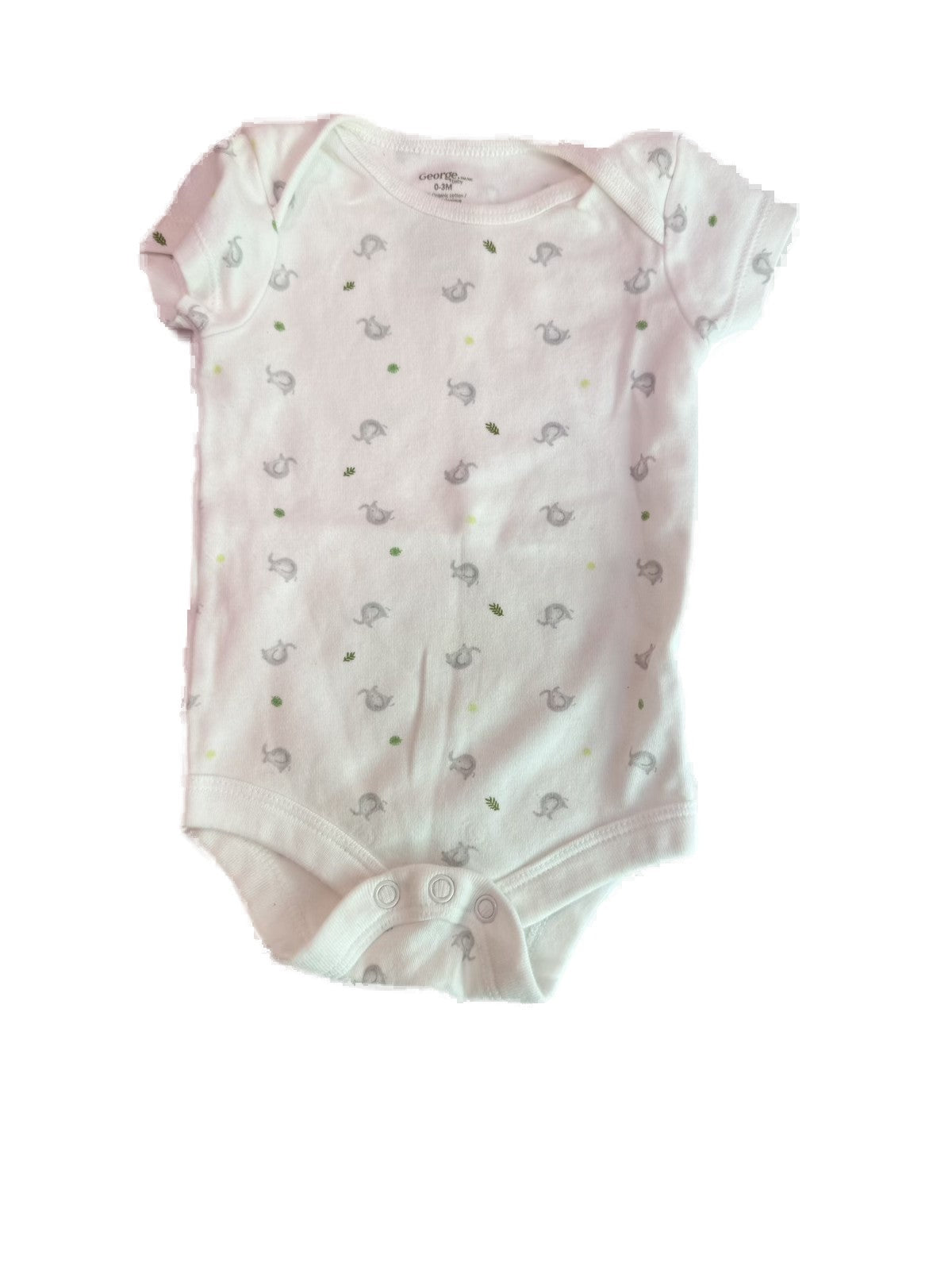 George Baby Elephant Print Bodysuit 0-3M