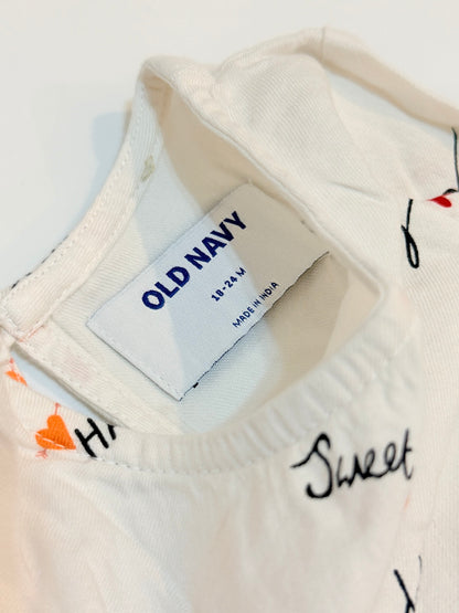 Old Navy White XOXO Peplum Top 18-24M