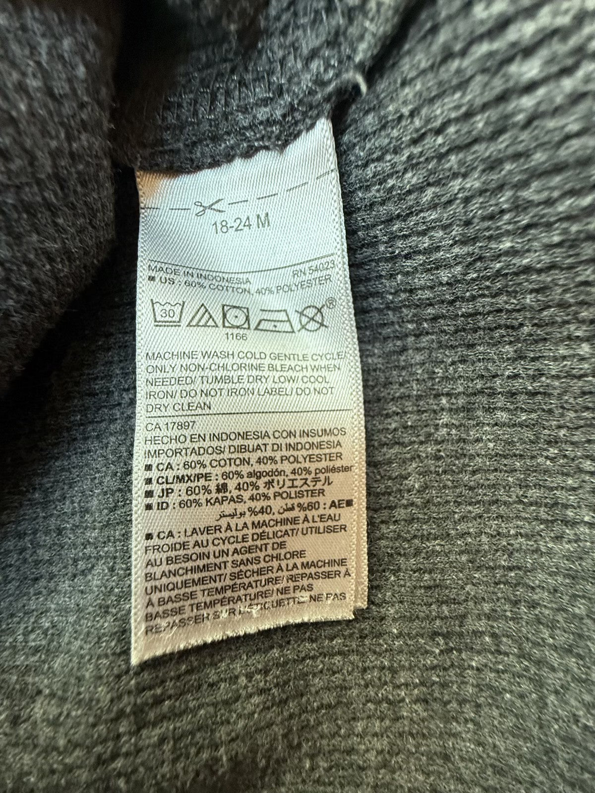 Old Navy Gray Thermal Long Sleeve Top 18-24M