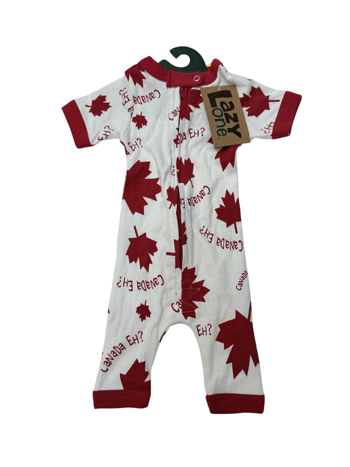 NWT - Lazy One Canada White Romper 6M
