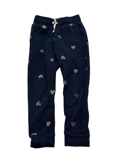 H&M Navy Glitter Heart Jogger Pants 3-4Y