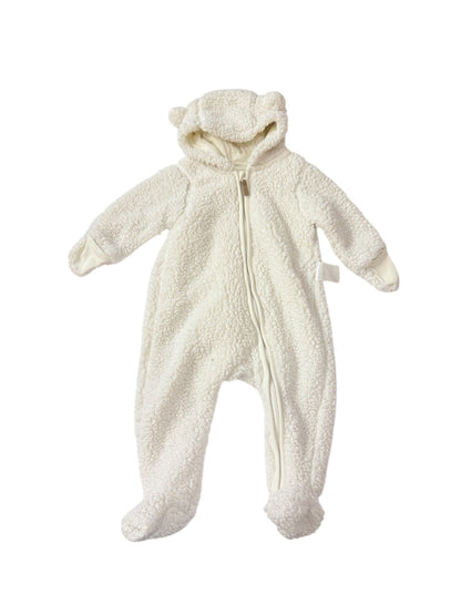 H&M Bear Fleece Hooded Pramsuit 6-9M