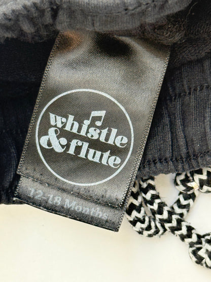 Whistle & Flute Black Joggers 12-18 Months