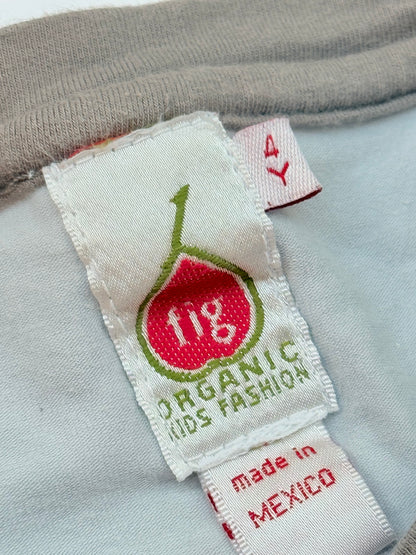 Fig Organic Kids Gray Long Sleeve Top 4Y