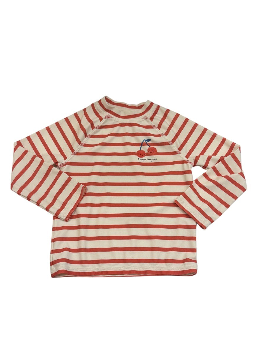 Striped Cherry Print Long Sleeve Top 4Y