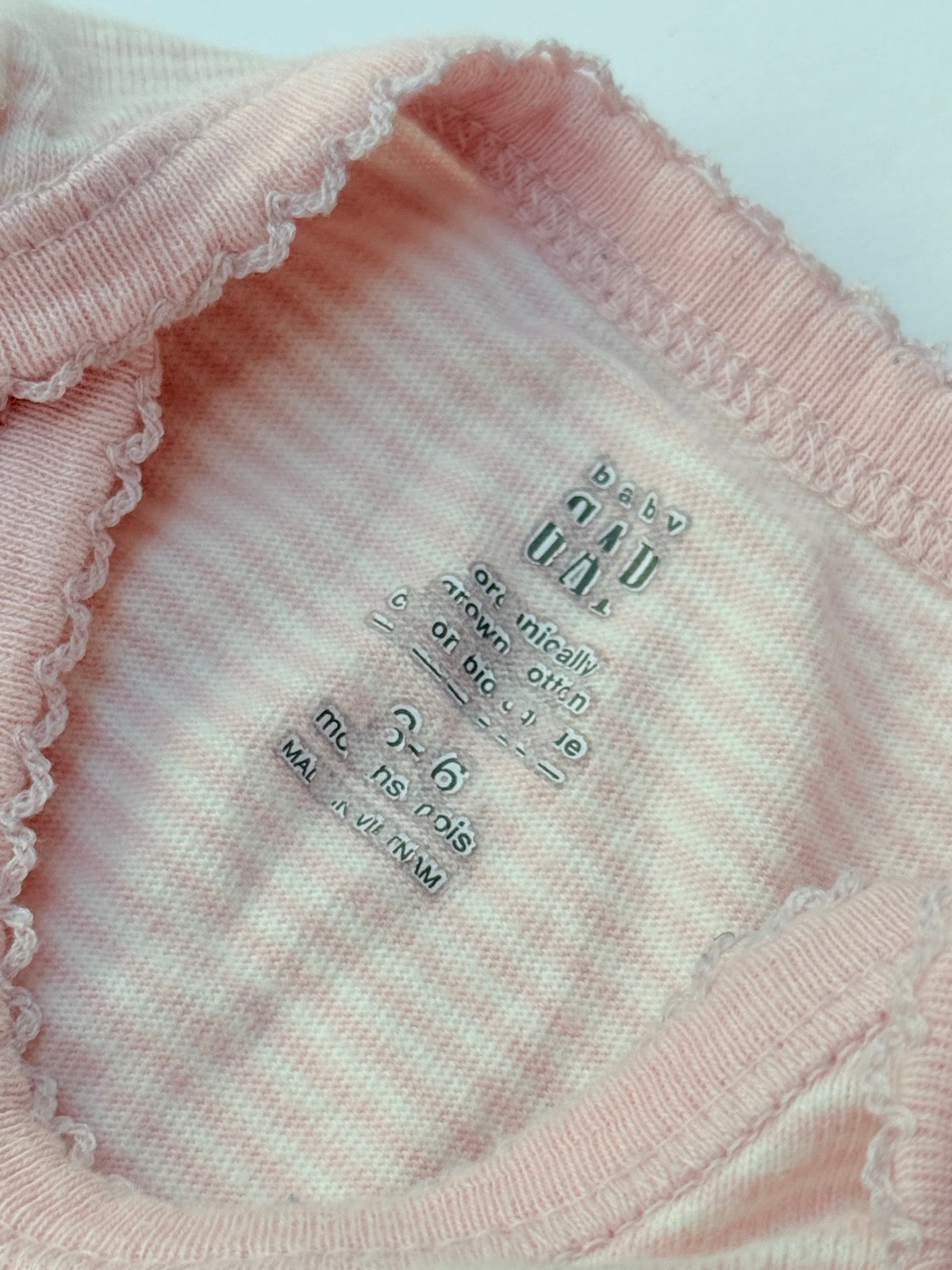Baby Gap Pink Stripe Organic Cotton Bodysuit 3-6m