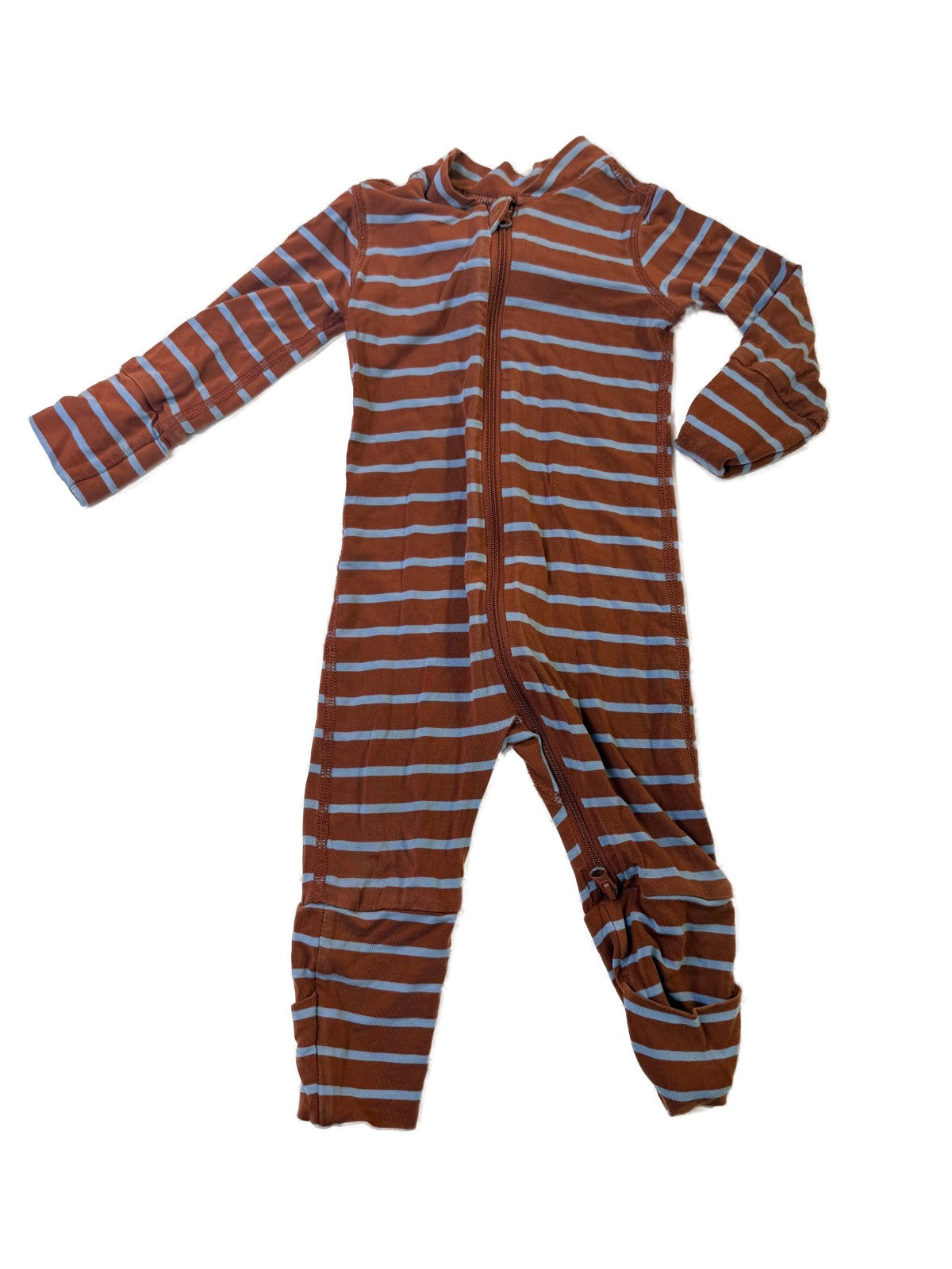Hanna Andersson Striped Zip Romper 0-3m