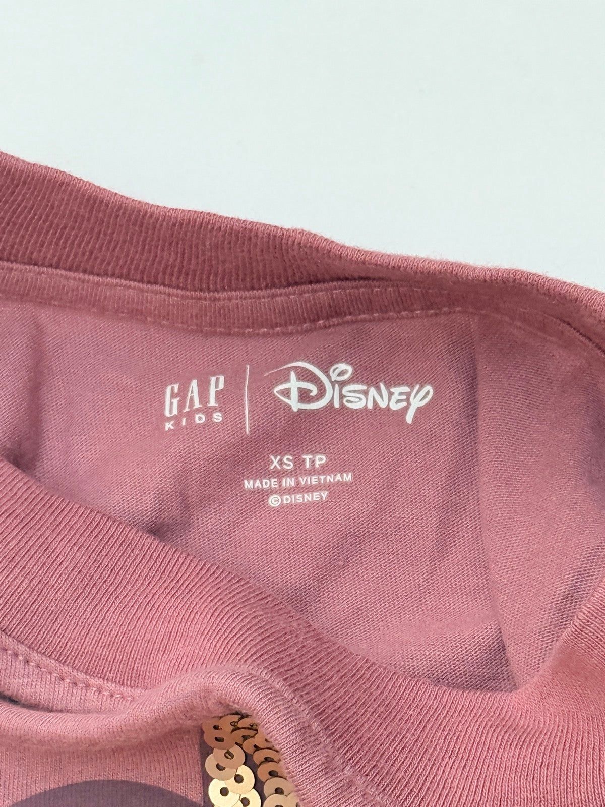 Gap Kids Disney Minnie Mouse Sequin Bow Shirt XS 4-5