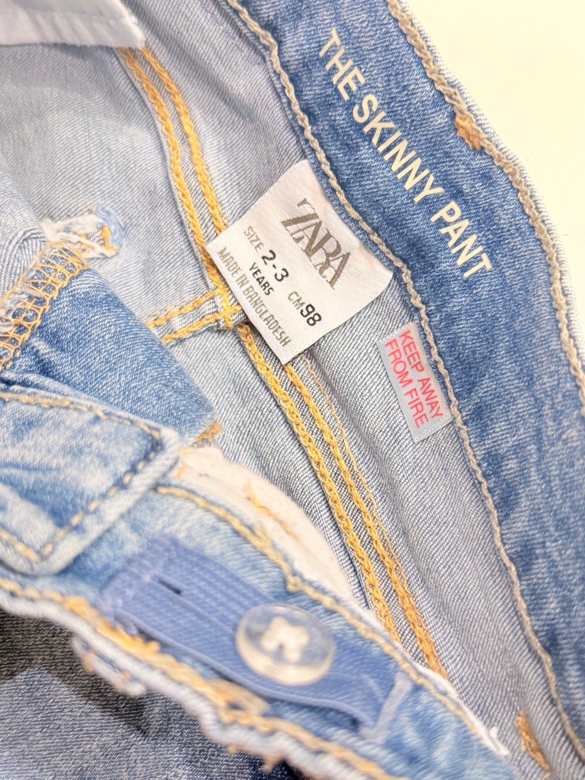 Zara The Skinny Pant Light Wash Jeans 2-3Y