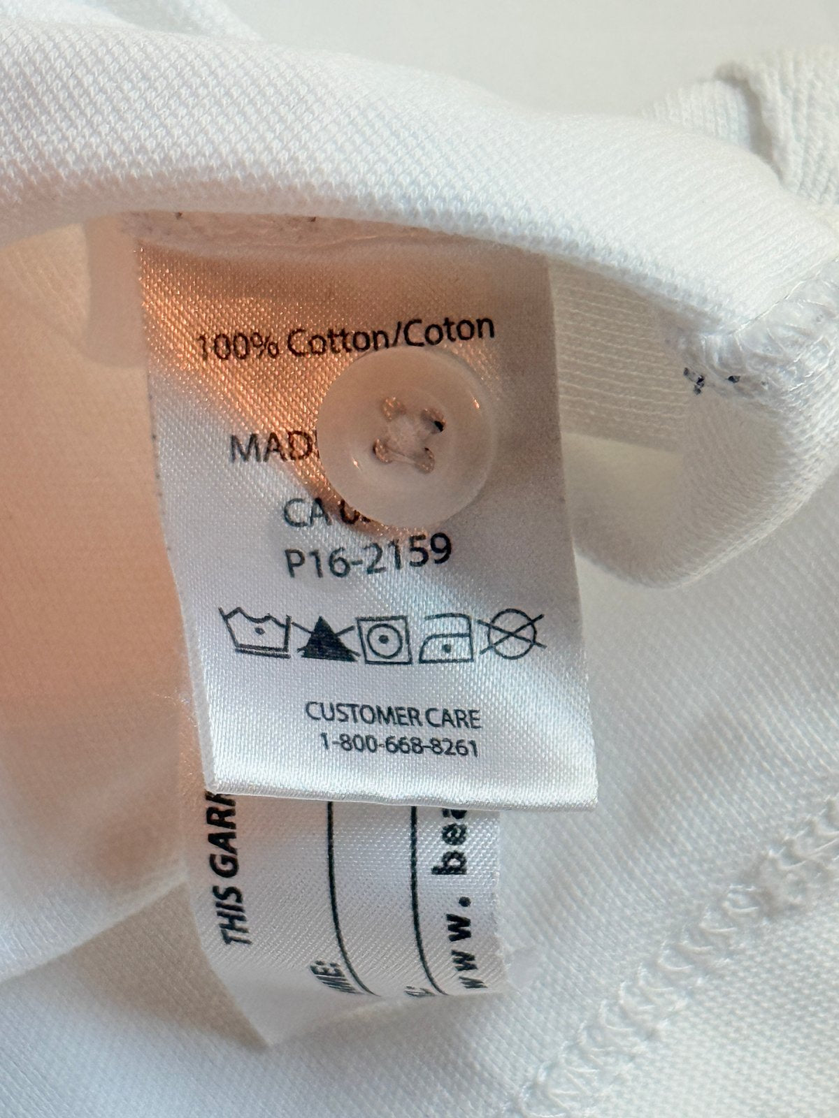 beattie White Long Sleeve Polo YS
