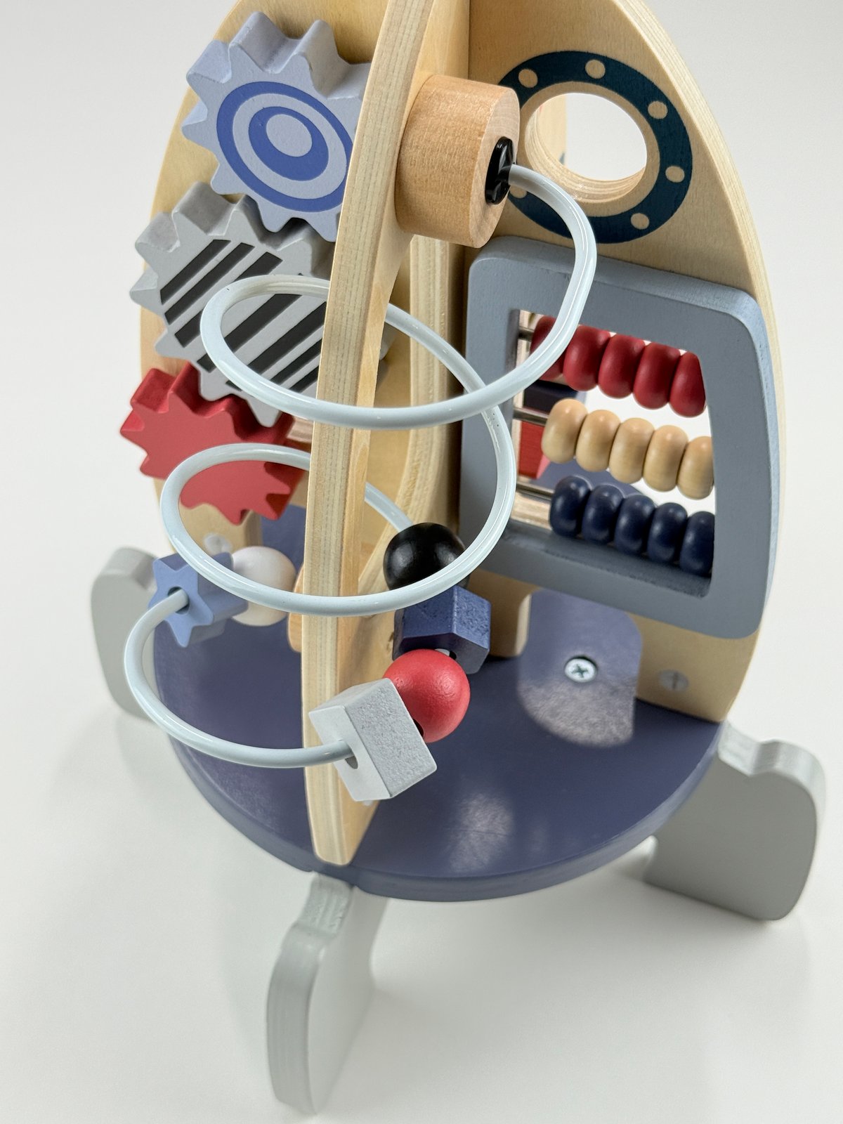 12" Tall Wooden Rocket Activity Center Toy