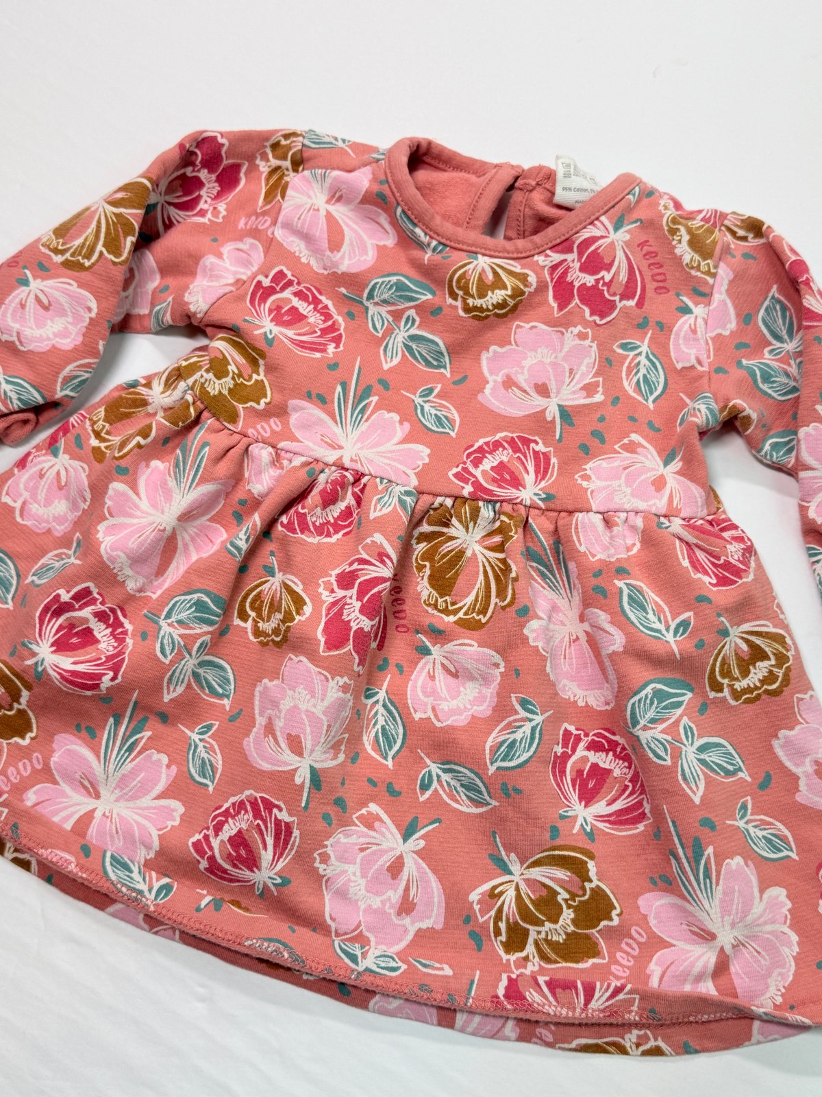 Pink Floral Long Sleeve Dress