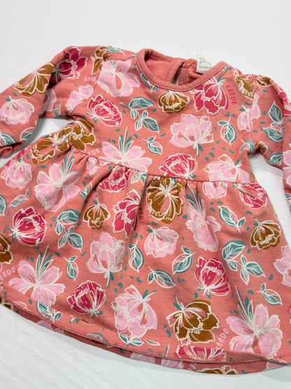 Pink Floral Long Sleeve Dress
