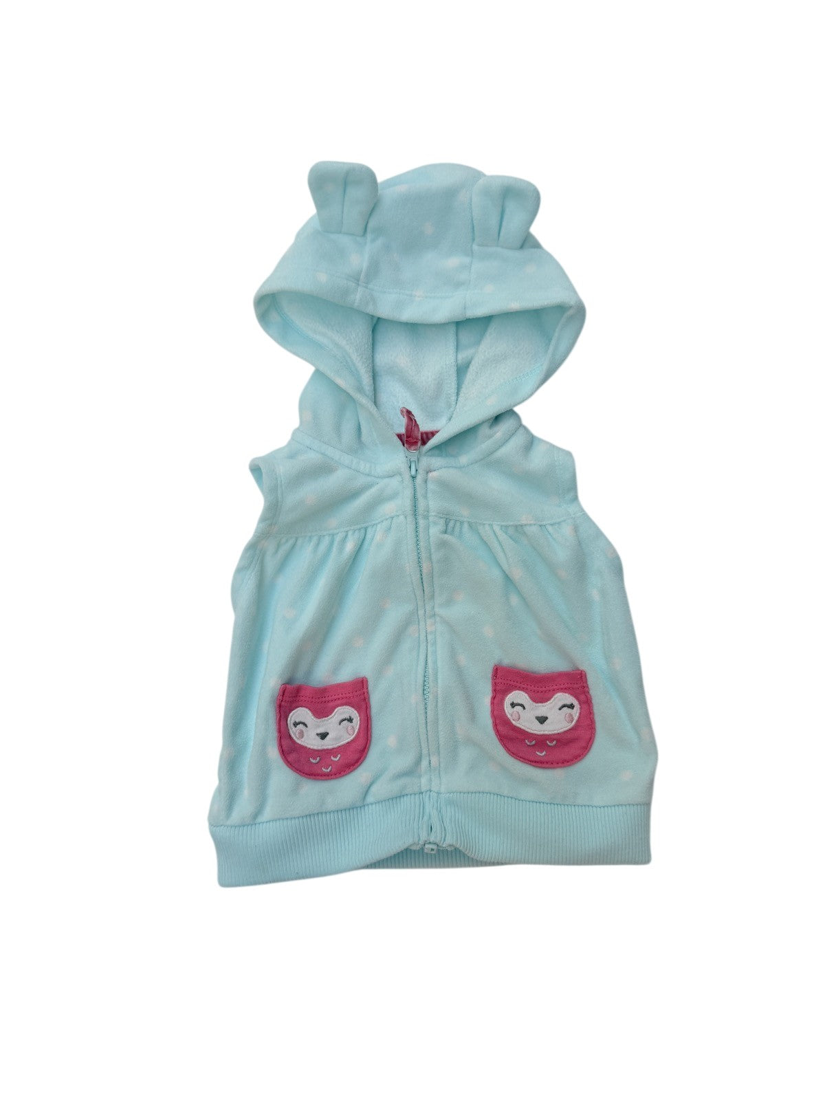 Carter's Owl Hooded Fleece Vest 6 Months