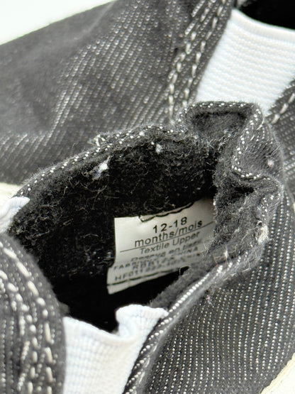 Black Denim Slip-On Toddler Sneakers 12-18M