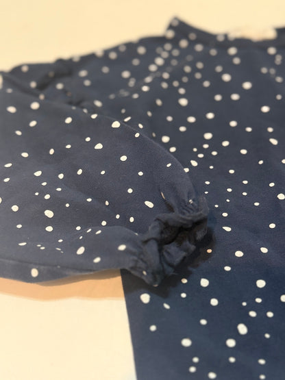 Miles The Label Ruffle Navy Dot Top 24M
