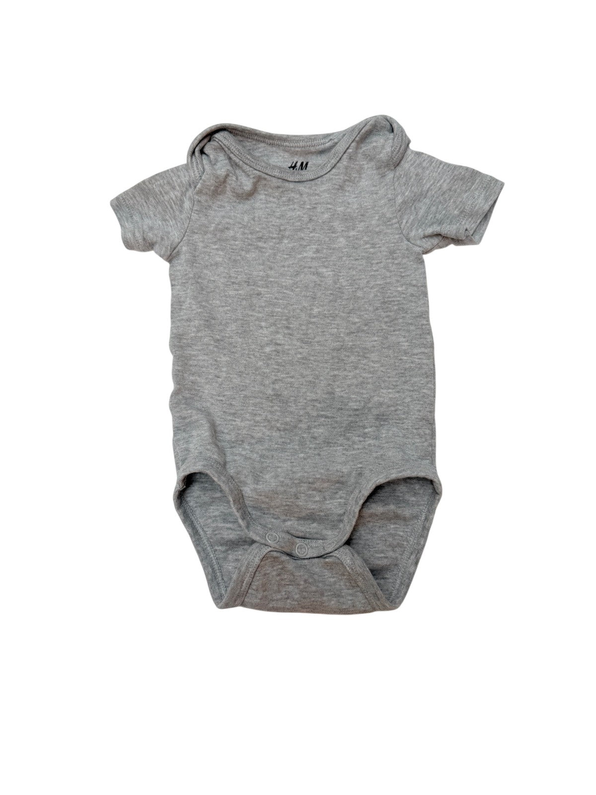 H&M Basic Gray Bodysuit 4-6M