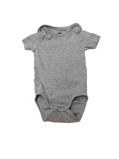 H&M Basic Gray Bodysuit 4-6M
