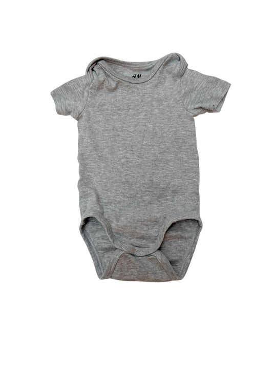H&M Basic Gray Bodysuit 4-6M