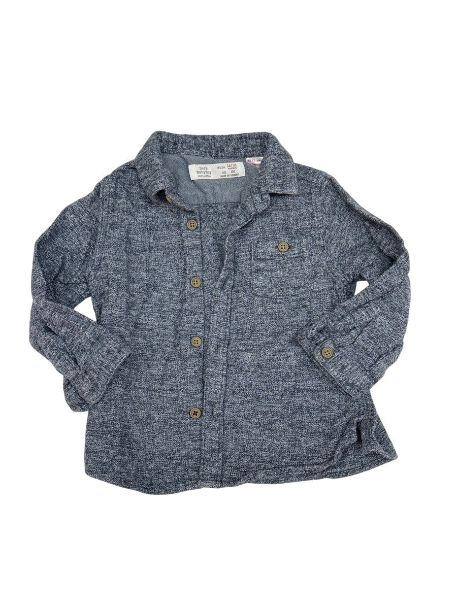 Zara BabyBoy Knit Button-Up Shirt 12/18M