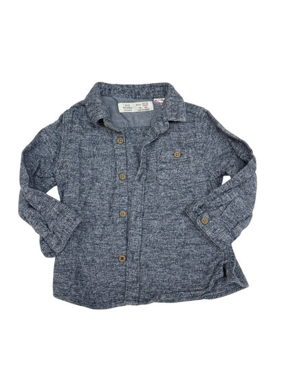 Zara BabyBoy Knit Button-Up Shirt 12/18M