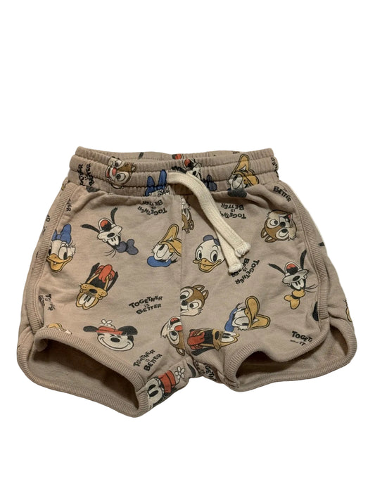 H&M Disney Mickey Friends Tan Shorts 12-24m
