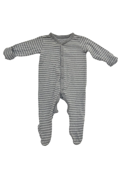 Mothercare Gray Stripe Footed Sleeper 3-6m