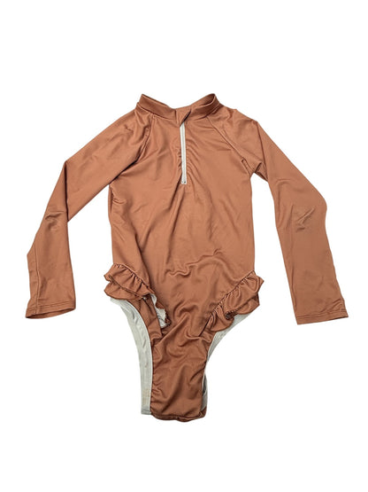 Imagine Perry Rust Long Sleeve Swimsuit 7/8