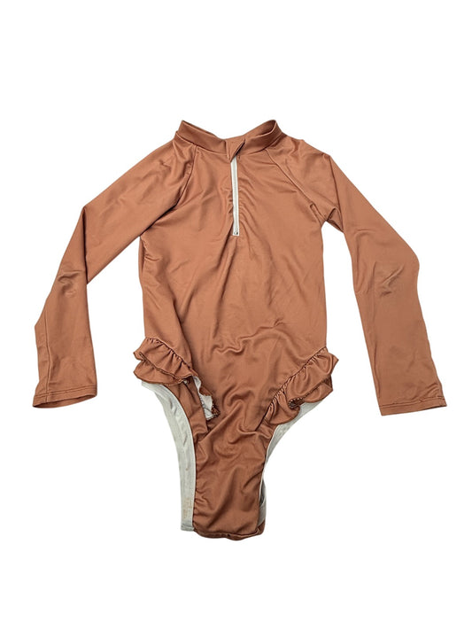 Imagine Perry Rust Long Sleeve Swimsuit 7/8