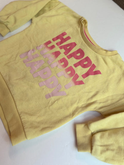 George Happy Sweatshirt Yellow Girls 3T